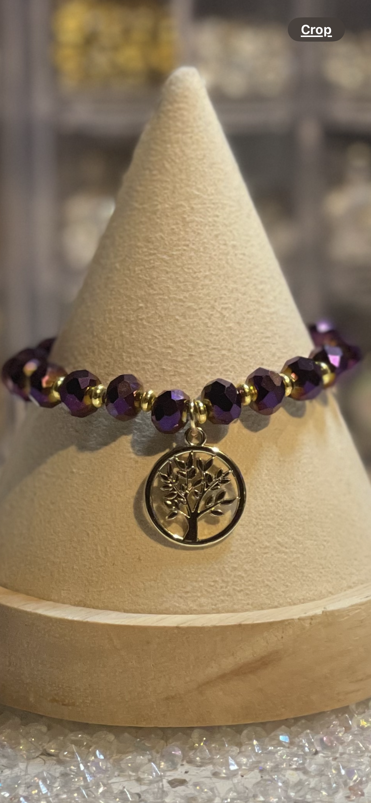 Faceted Purple Austria Crystal Glass Bead bracelet