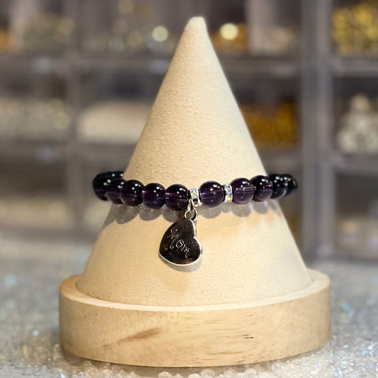Amethyst 8mm crystal bracelet